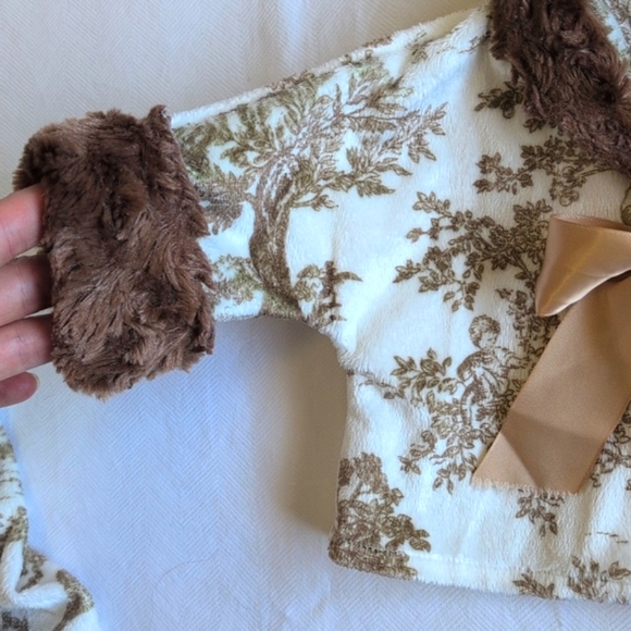 bizoux toile velour matching outfit set with faux fur trim 12 months baby girl - Picture 4 of 16